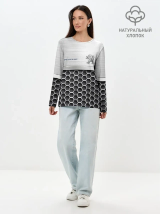 Лонгслив женский. Хлопок / Peugeot | Стальная решетка