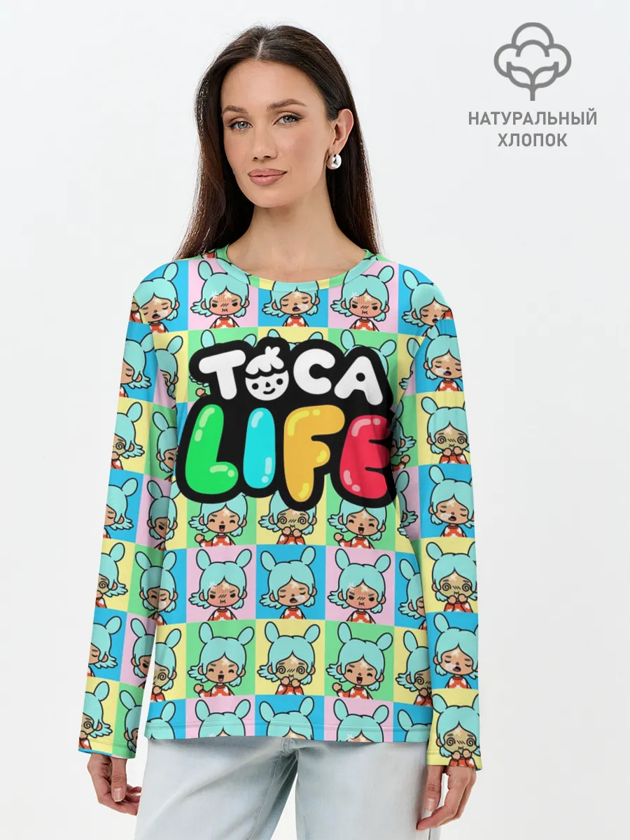 Лонгслив женский. Хлопок / Toca Boca logo | Тока Бока Рита