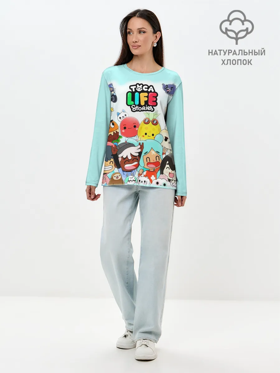Лонгслив женский. Хлопок / Toca Boca | Тока Бока все персонажи