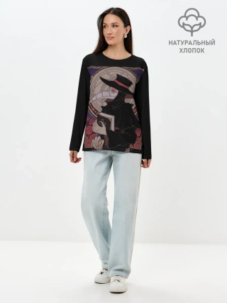 Лонгслив женский. Хлопок / Чумной доктор 1