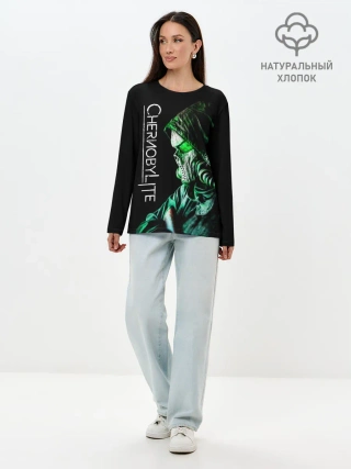 Лонгслив женский. Хлопок / Chernobylite
