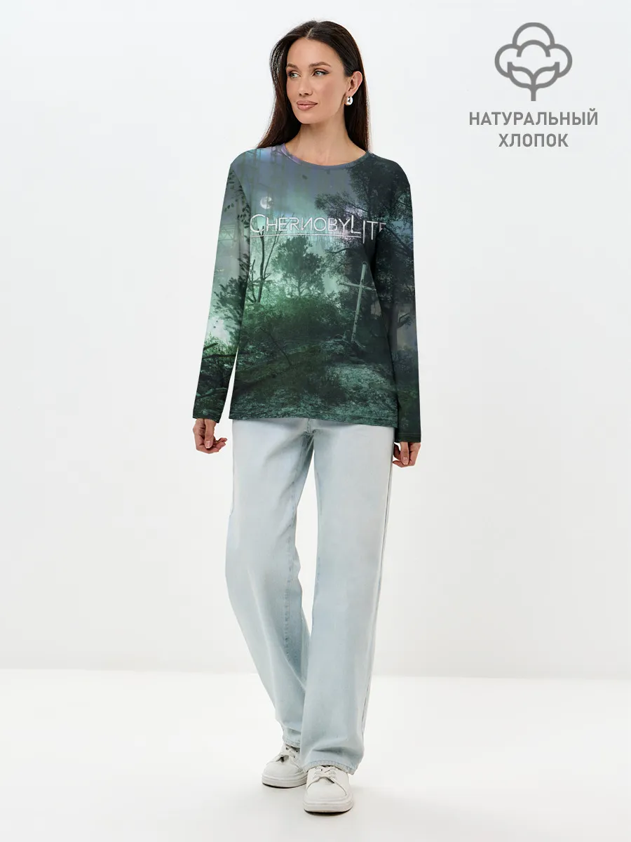 Лонгслив женский. Хлопок / Chernobylite игровой арт