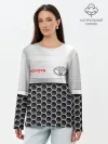 Лонгслив женский. Хлопок / Toyota | Стальная решетка