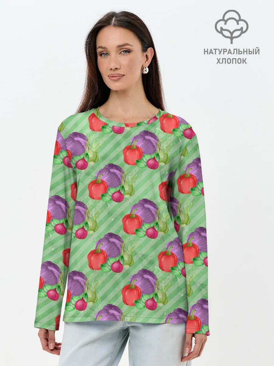 Лонгслив женский. Хлопок / Vegan | Огород