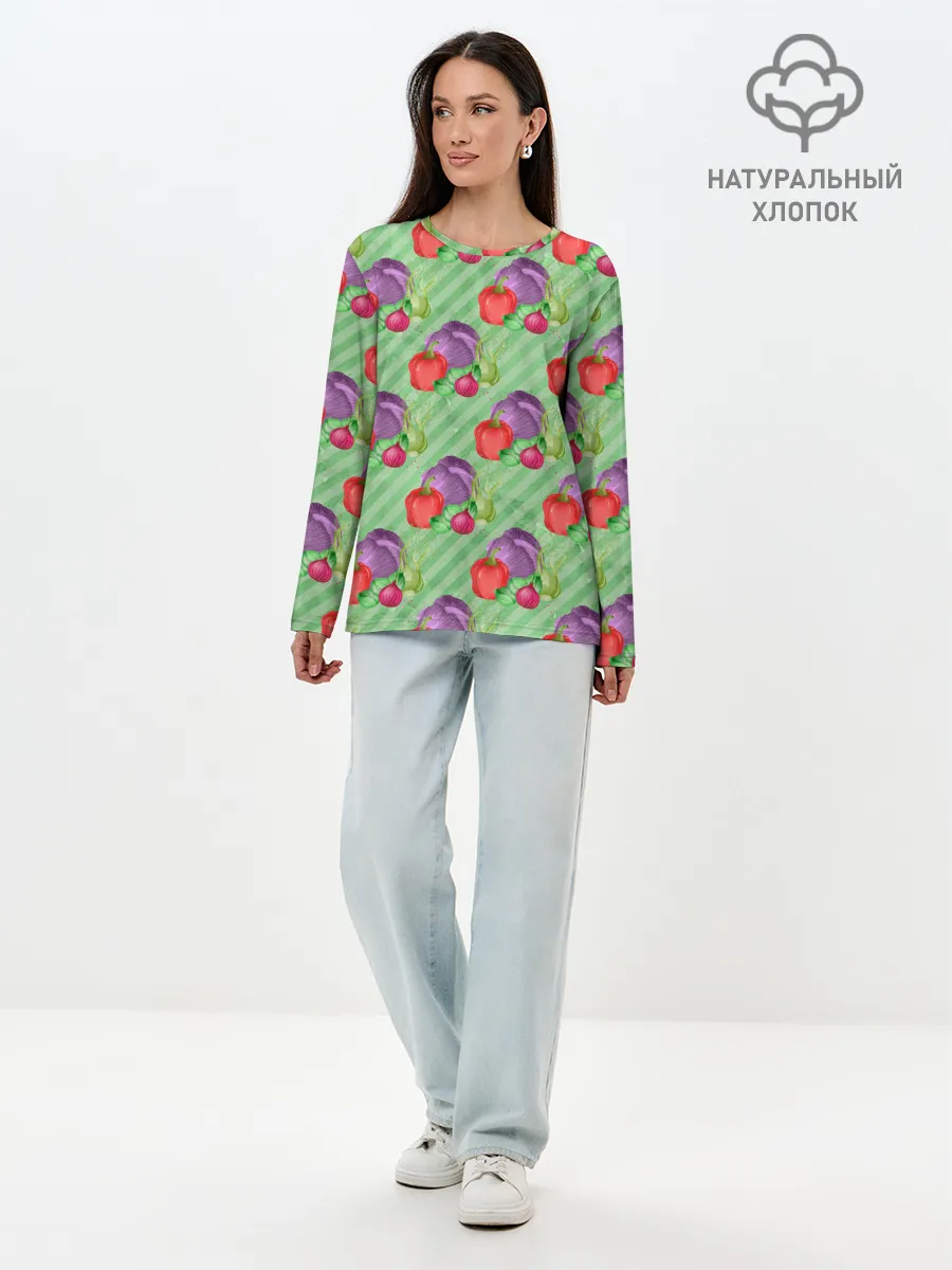 Лонгслив женский. Хлопок / Vegan | Огород