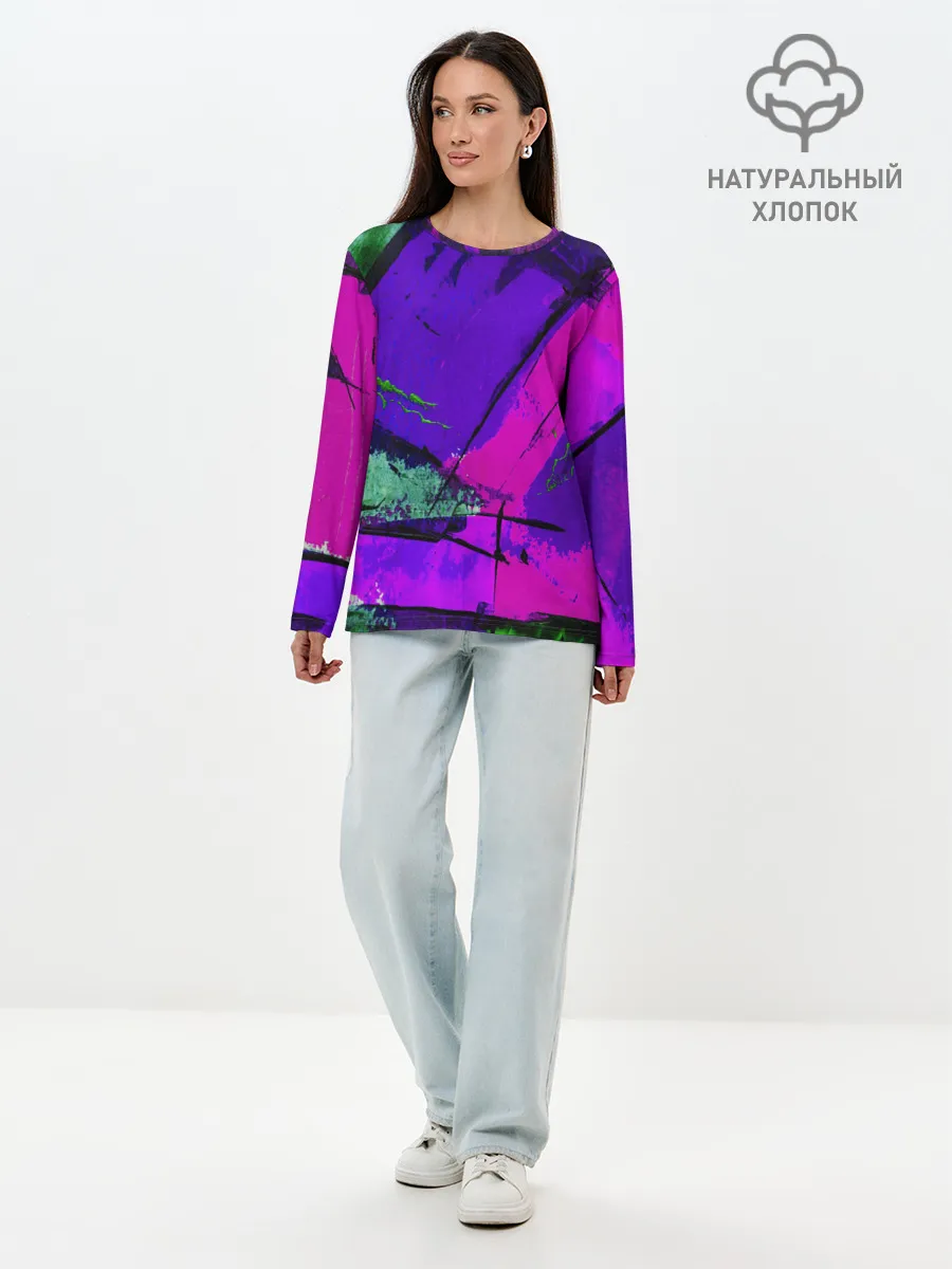 Лонгслив женский. Хлопок / Фиолетово!
