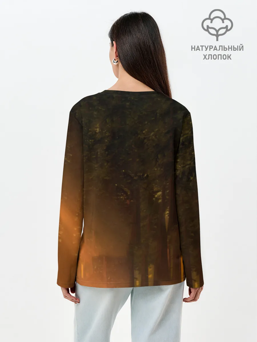 Лонгслив женский. Хлопок / Марси в лесу