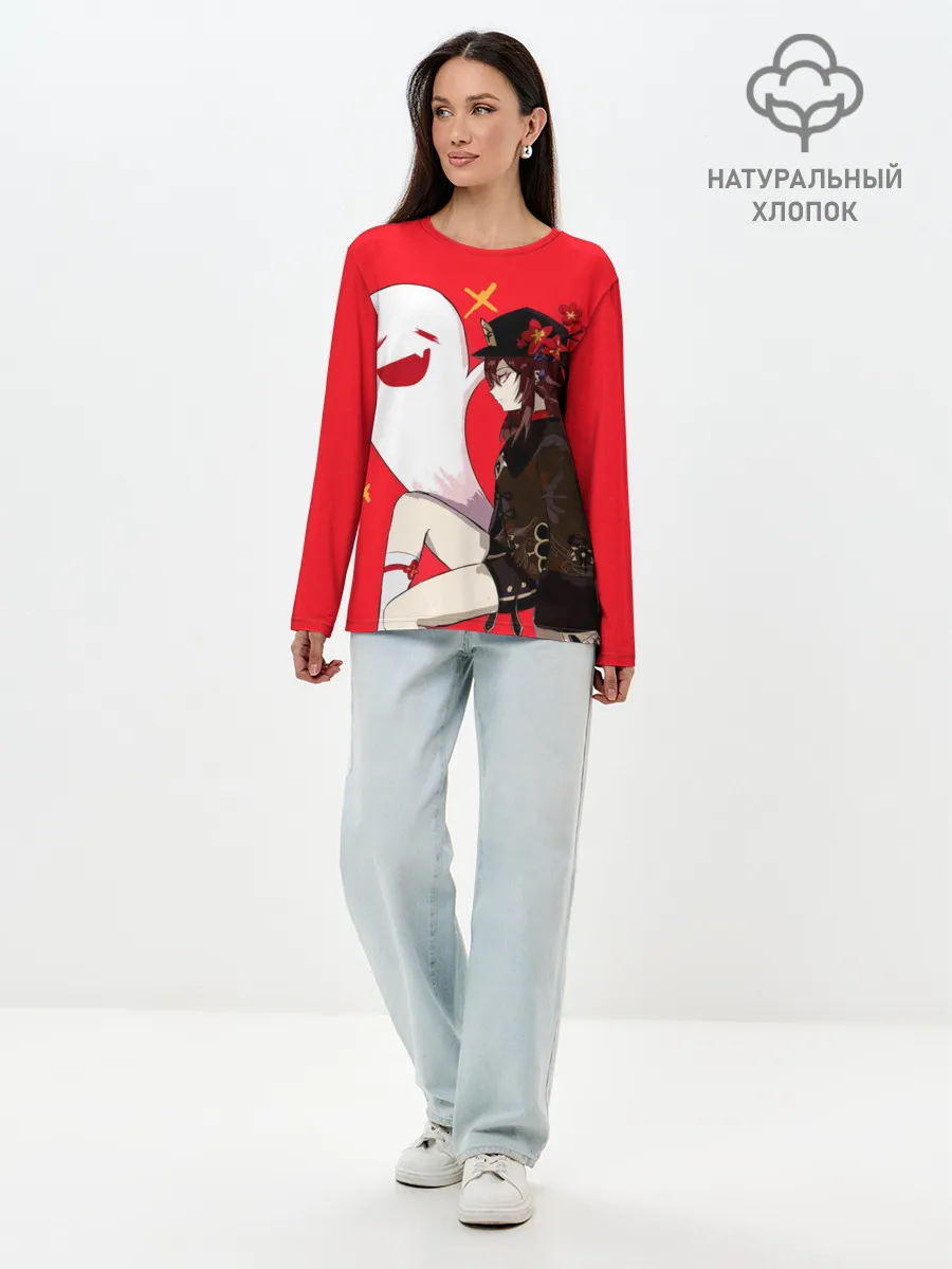 Лонгслив женский. Хлопок / Ху Тао | Hu Tao | Genshin Impact