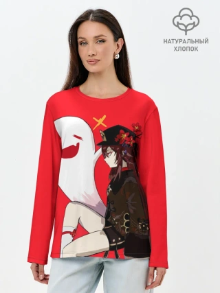 Лонгслив женский. Хлопок / Ху Тао | Hu Tao | Genshin Impact