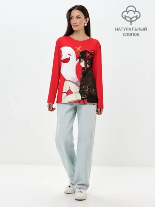 Лонгслив женский. Хлопок / Ху Тао | Hu Tao | Genshin Impact