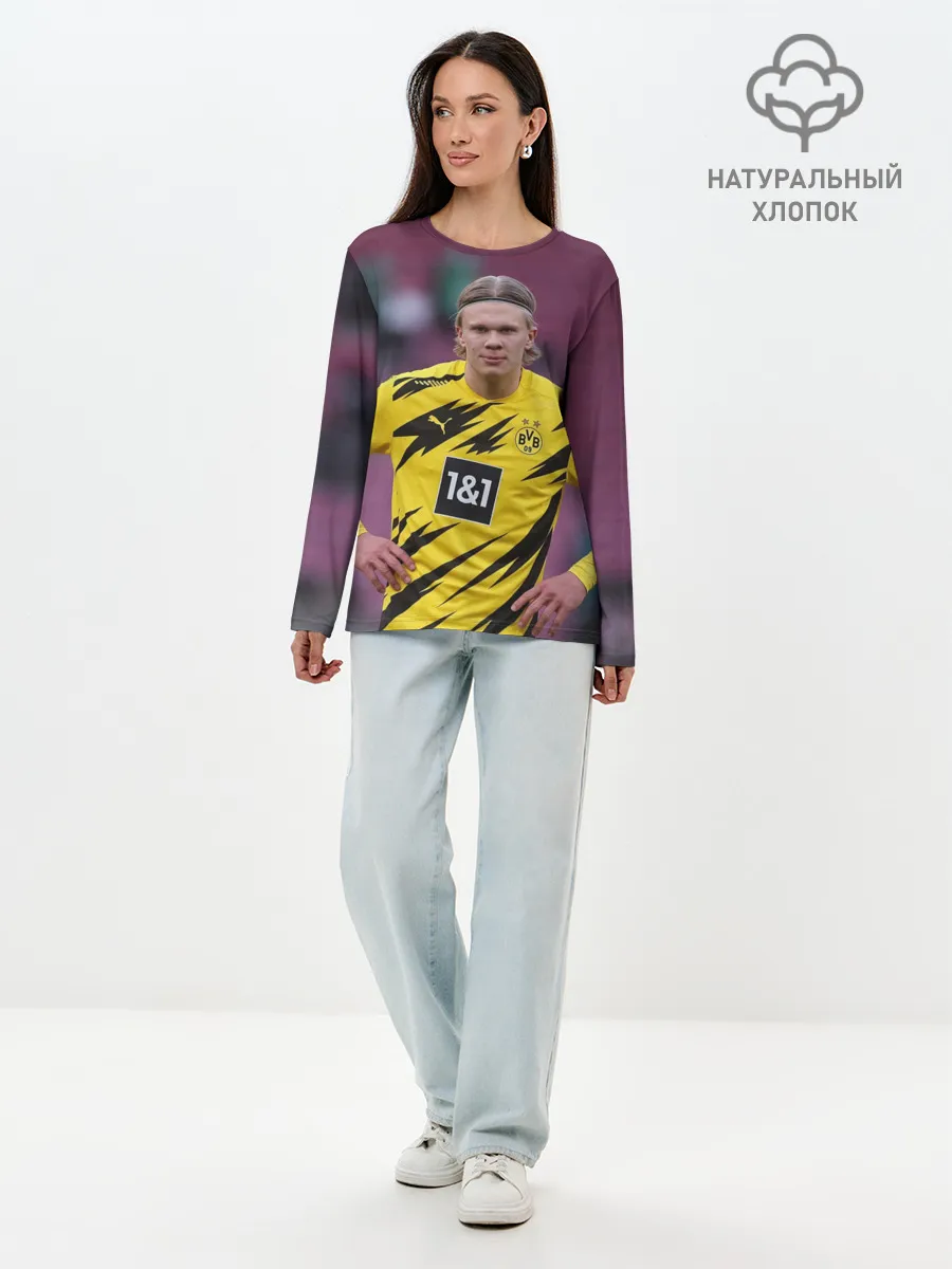 Лонгслив женский. Хлопок / Erling Haaland