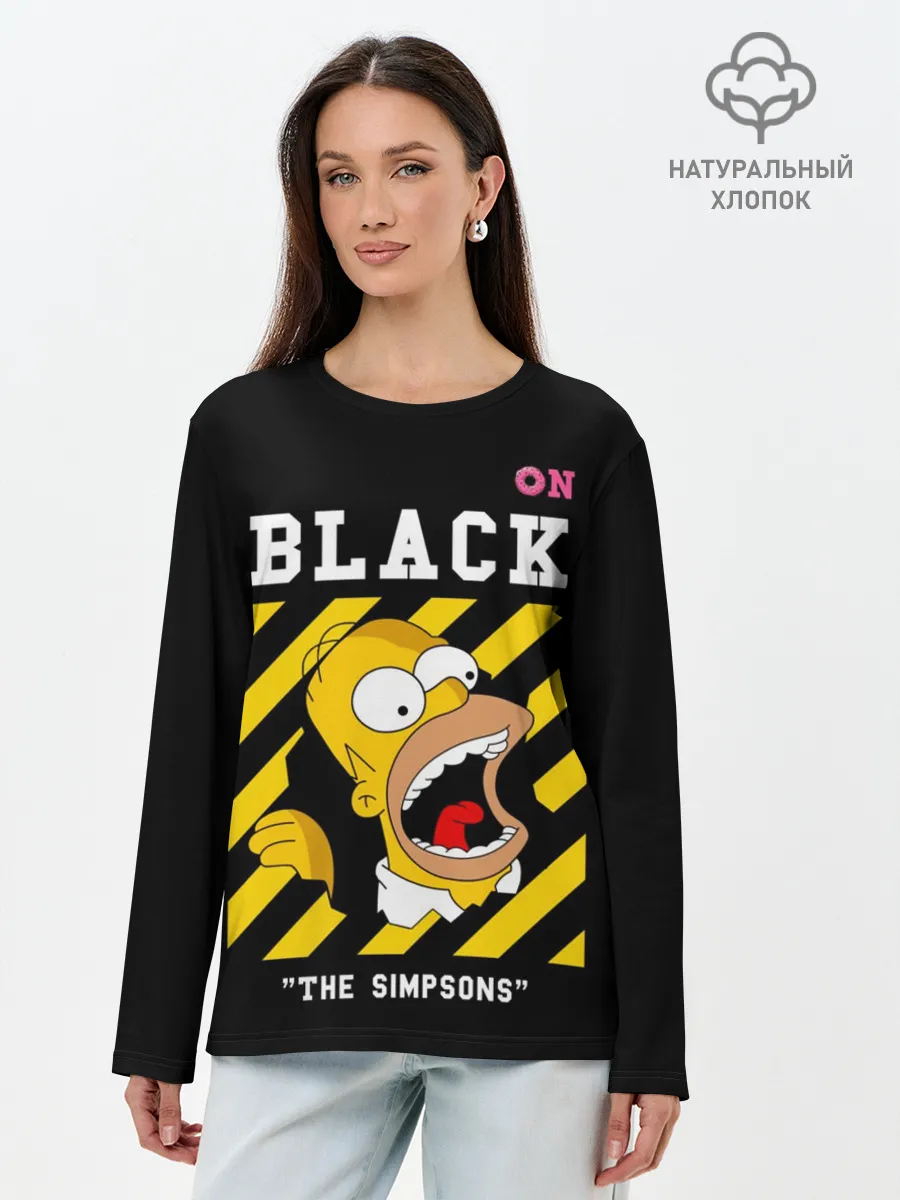 Лонгслив женский. Хлопок / Симпсоны х ON BLACK