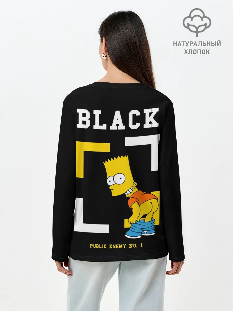 Лонгслив женский. Хлопок / Симпсоны х ON BLACK