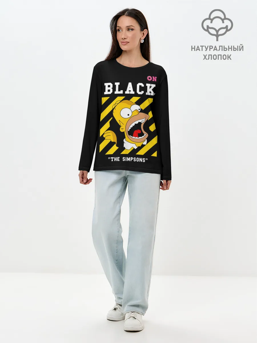 Лонгслив женский. Хлопок / Симпсоны х ON BLACK