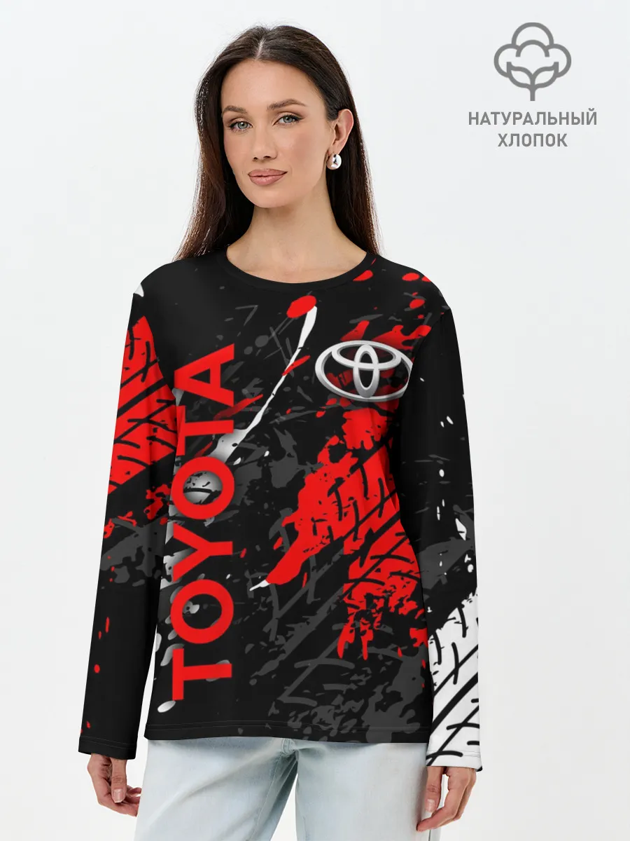 Лонгслив женский. Хлопок / TOYOTA RED / TOYOTA SPORT
