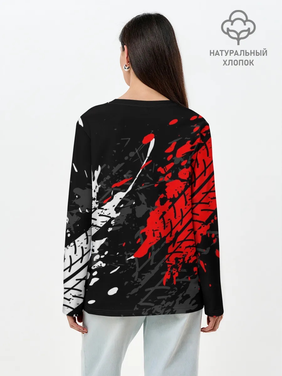 Лонгслив женский. Хлопок / TOYOTA RED / TOYOTA SPORT