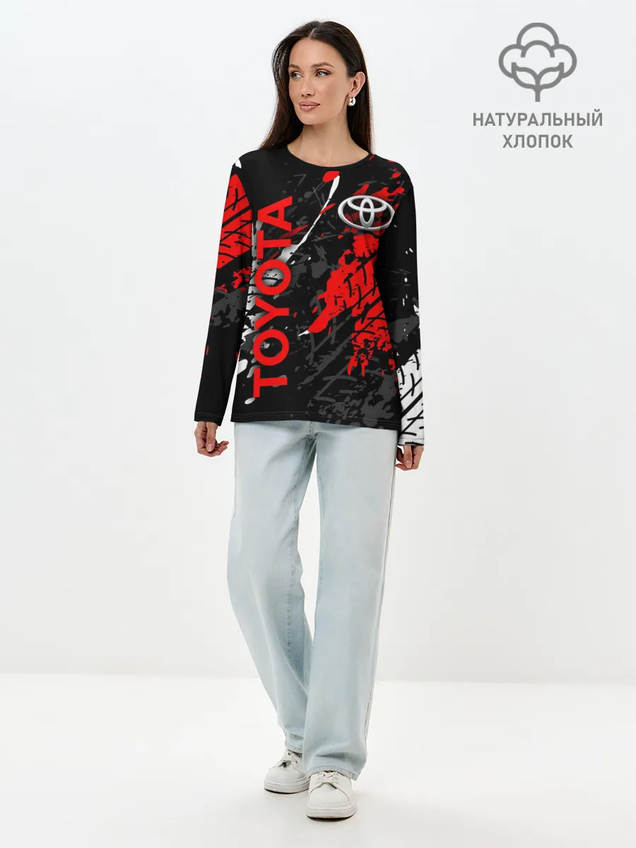 Лонгслив женский. Хлопок / TOYOTA RED / TOYOTA SPORT