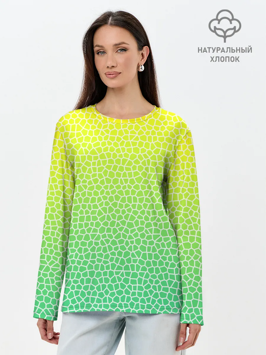 Лонгслив женский. Хлопок / Витражная мозаика