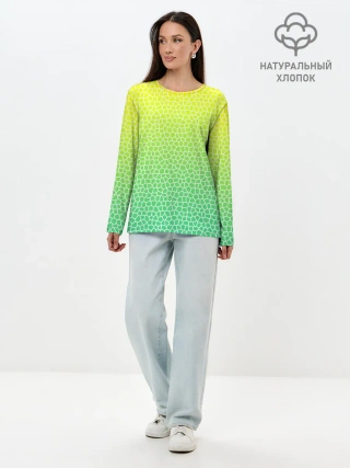 Лонгслив женский. Хлопок / Витражная мозаика