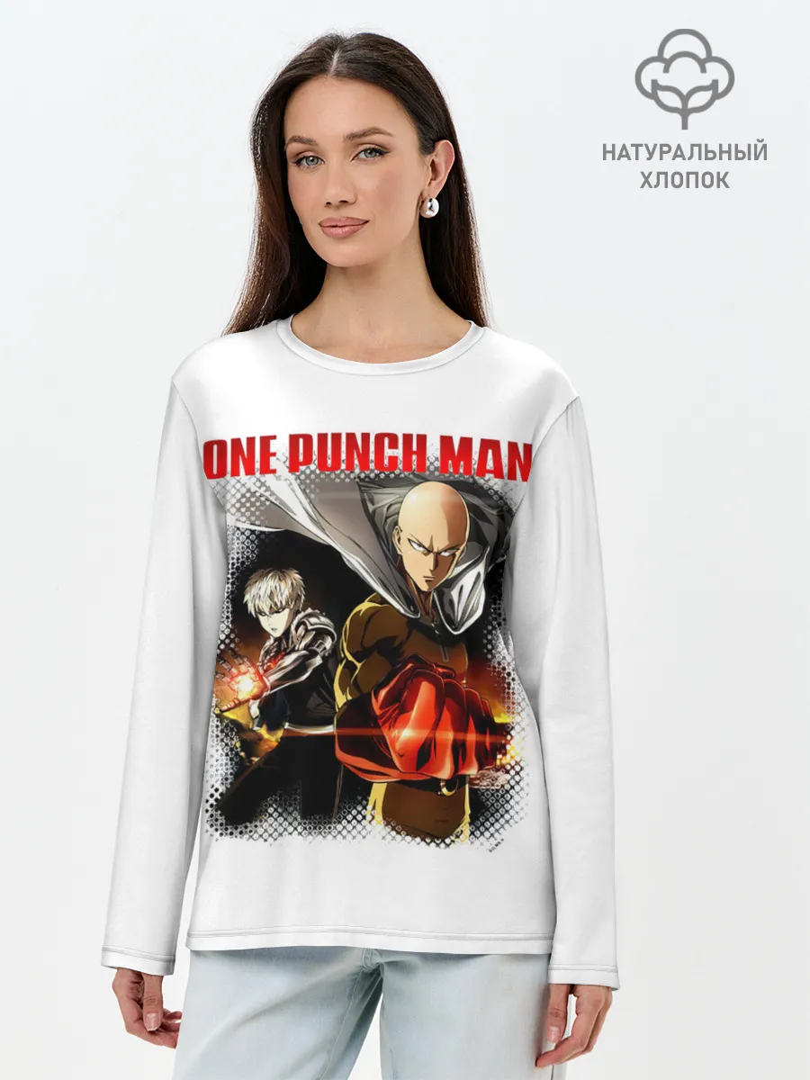 Лонгслив женский. Хлопок / Сайтама и Генос One Punch-Man