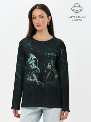 Лонгслив женский. Хлопок / Chernobylite | Чернобылит