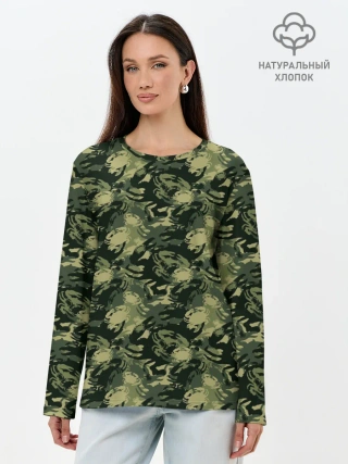 Лонгслив женский. Хлопок / Крабы