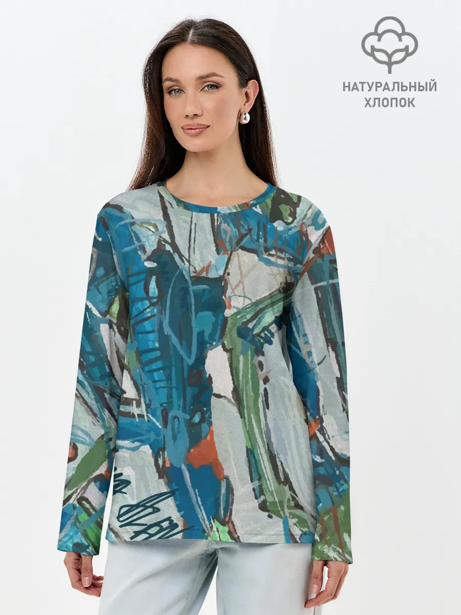 Лонгслив женский. Хлопок / Покорение Эльбруса