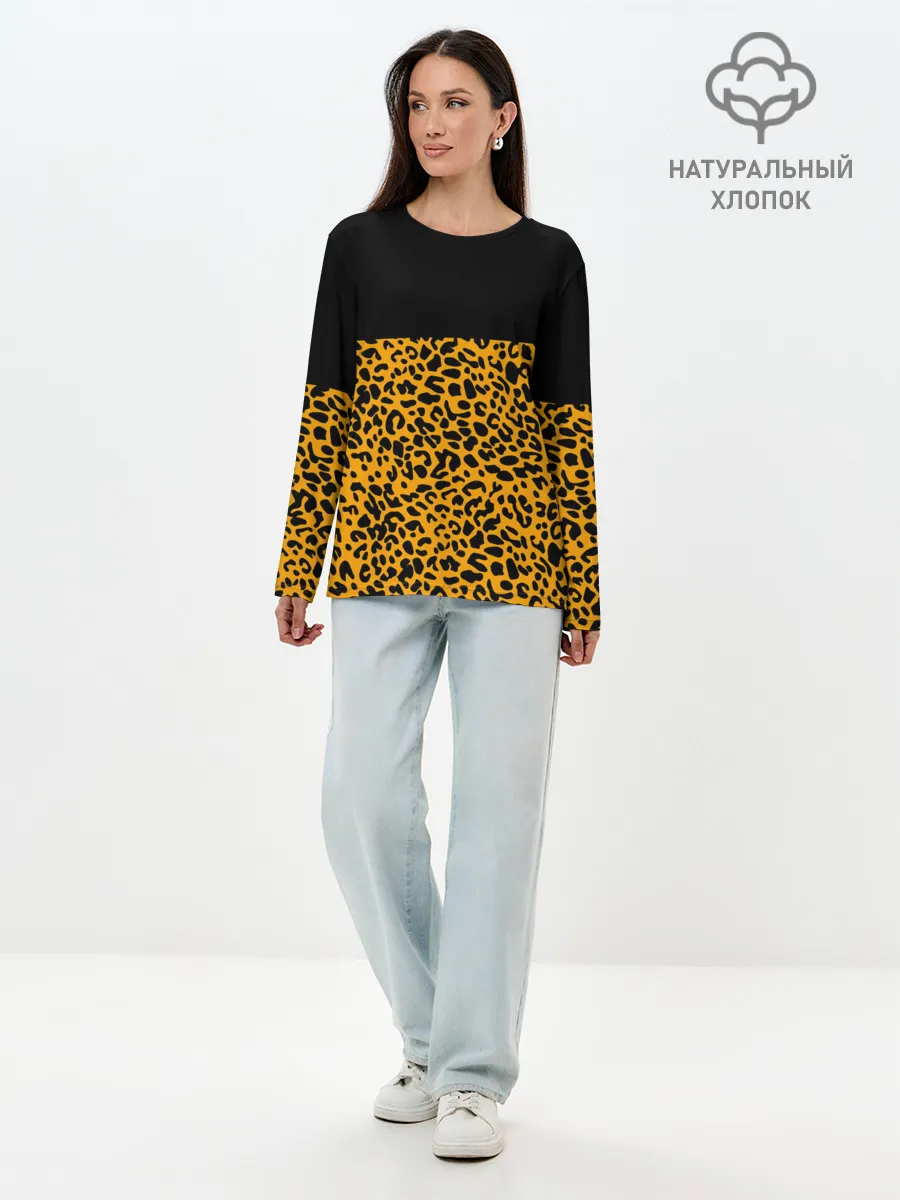 Лонгслив женский. Хлопок / СТИЛЬ ЛЕОПАРДА