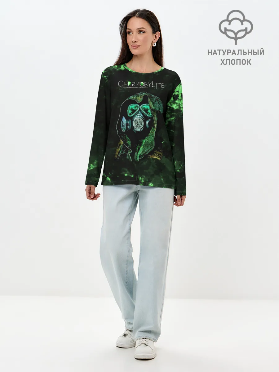 Лонгслив женский. Хлопок / Чернобылит / Chernobylite