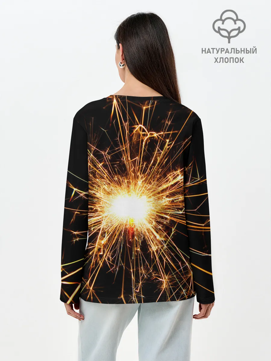 Лонгслив женский. Хлопок / фейерверк души