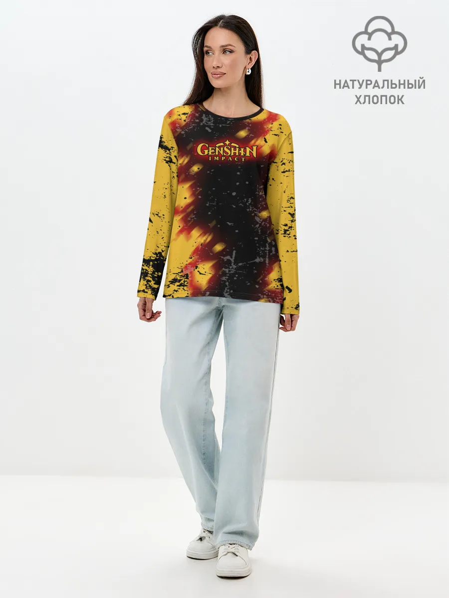 Лонгслив женский. Хлопок / Genshin Impact: Аниме.