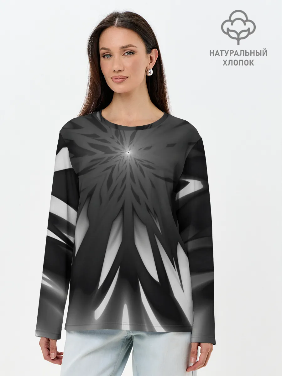 Лонгслив женский. Хлопок / Абстракция 353-3