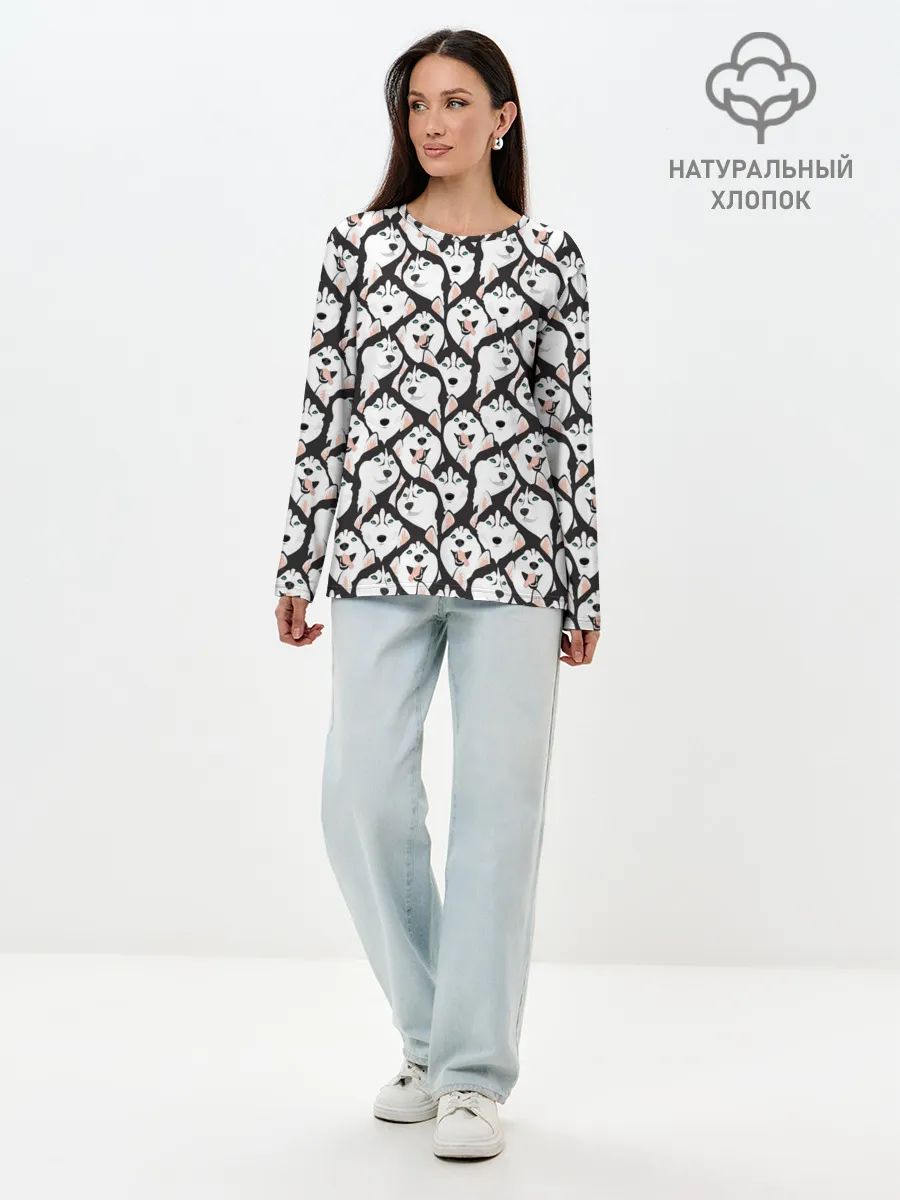 Лонгслив женский. Хлопок / Сибирский Хаски