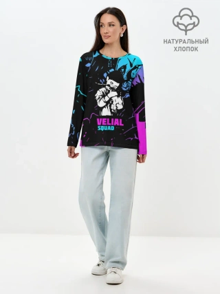 Лонгслив женский. Хлопок / Velial Squad neon