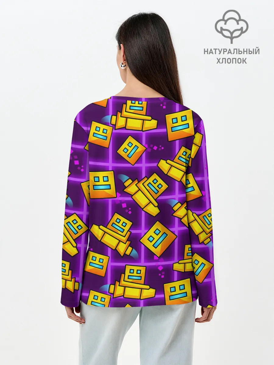Лонгслив женский. Хлопок / GEOMETRY DASH SPACE