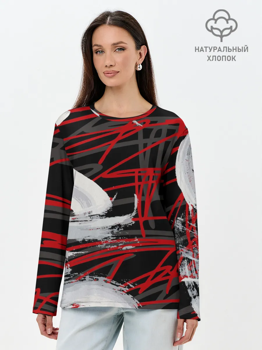 Лонгслив женский. Хлопок / Экспрессия