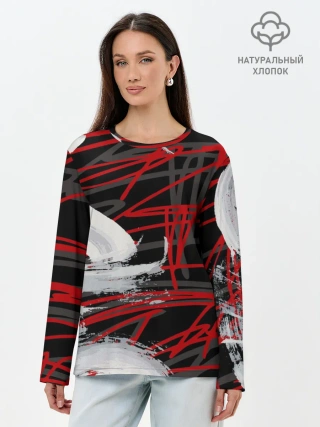 Лонгслив женский. Хлопок / Экспрессия