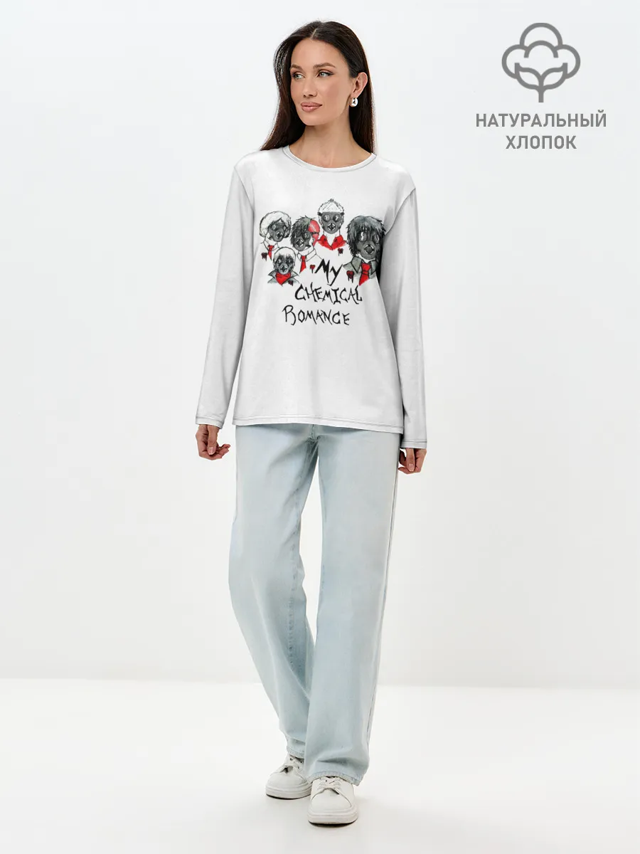 Лонгслив женский. Хлопок / Группа My Chemical Romance в противогазах