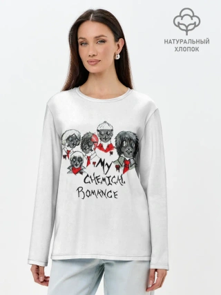 Лонгслив женский. Хлопок / Группа My Chemical Romance в противогазах