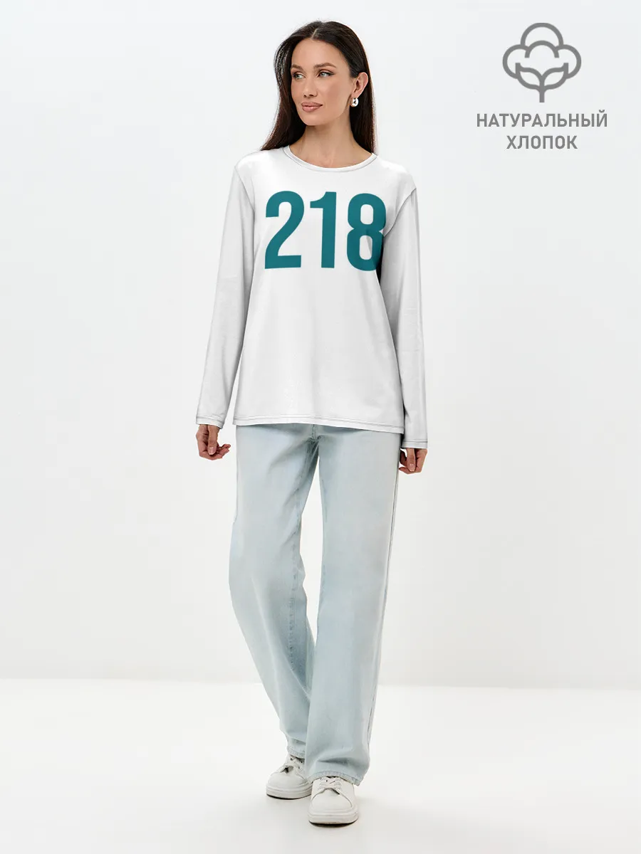 Лонгслив женский. Хлопок / Squid game - Чхо Сан Воо 218