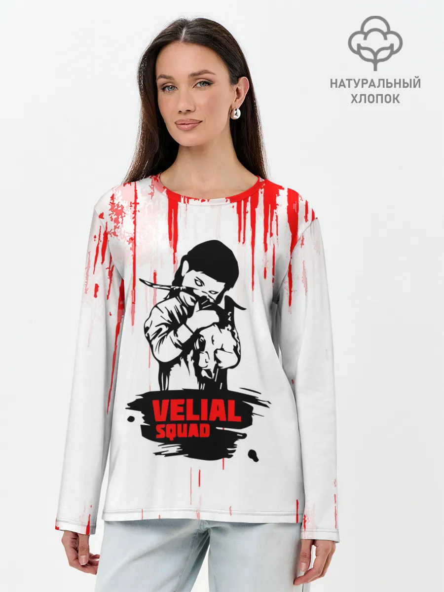 Лонгслив женский. Хлопок / velial squad девочка дьявол