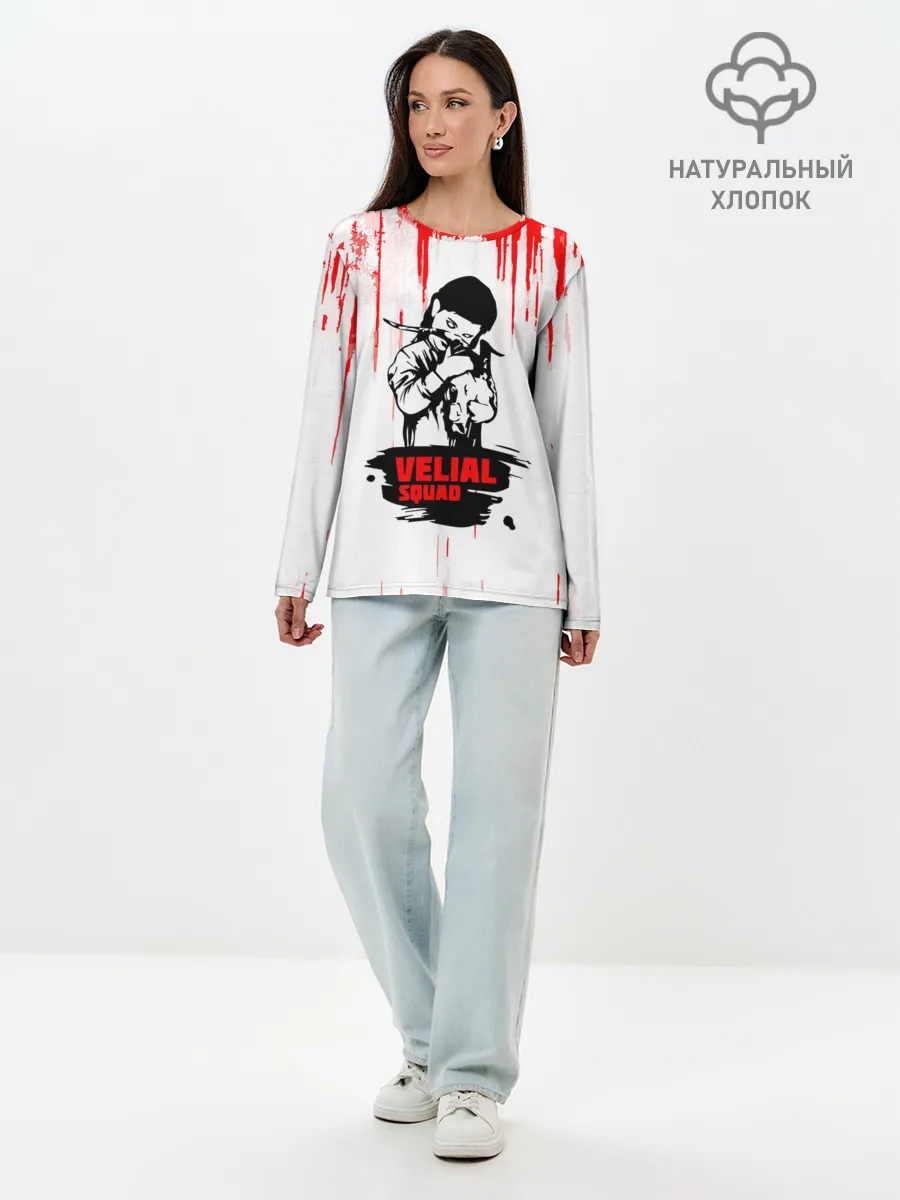 Лонгслив женский. Хлопок / velial squad девочка дьявол