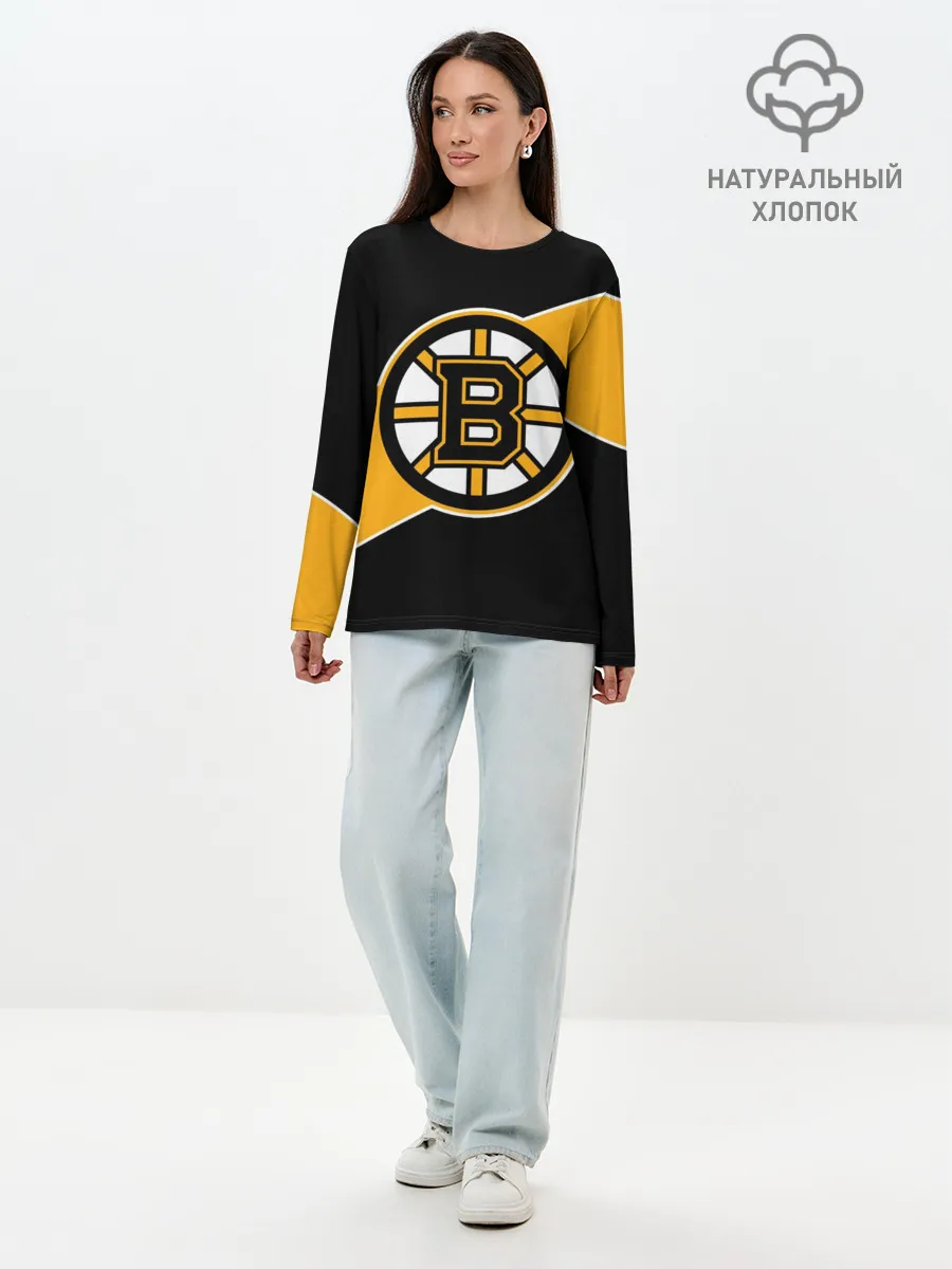 Лонгслив женский. Хлопок / Бостон Брюинз, Boston Bruins