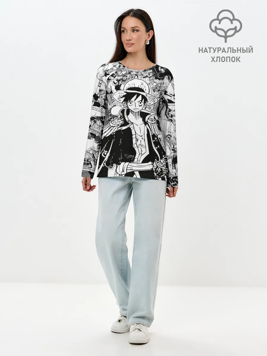 Лонгслив женский. Хлопок / Ван Пис, One Piece, манга