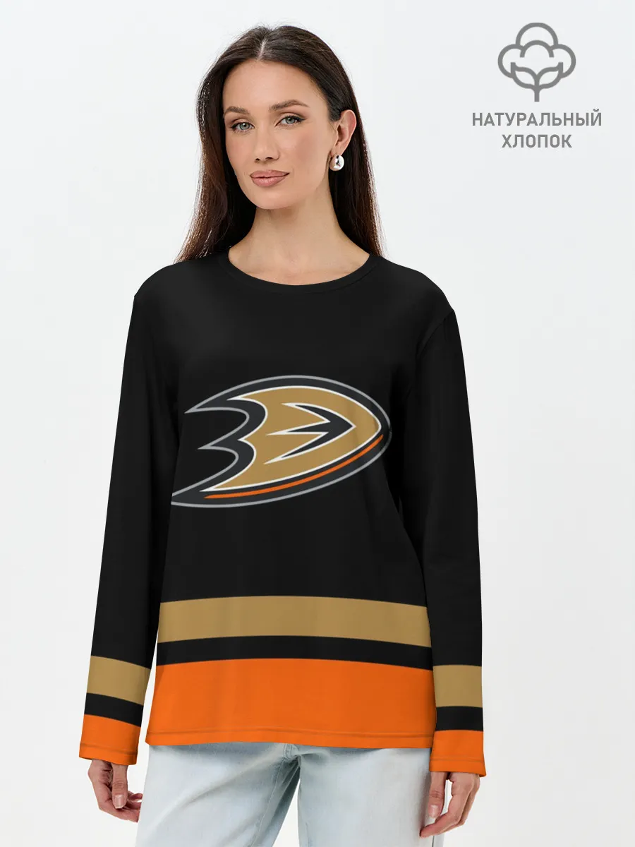 Лонгслив женский. Хлопок / Anaheim Ducks | Анахайм Дакс