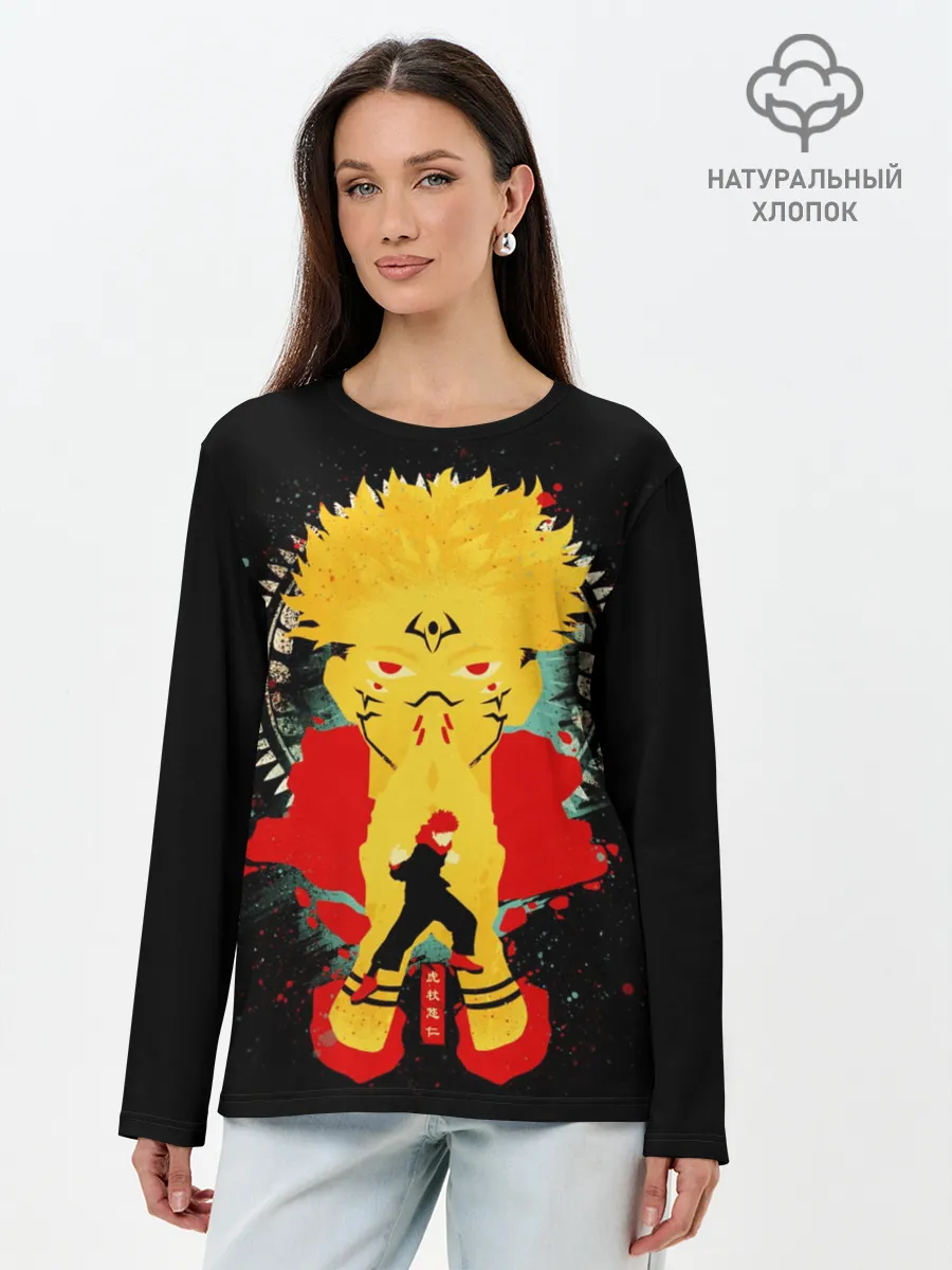 Лонгслив женский. Хлопок / Сукуна - Король проклятий, Jujutsu Kaisen