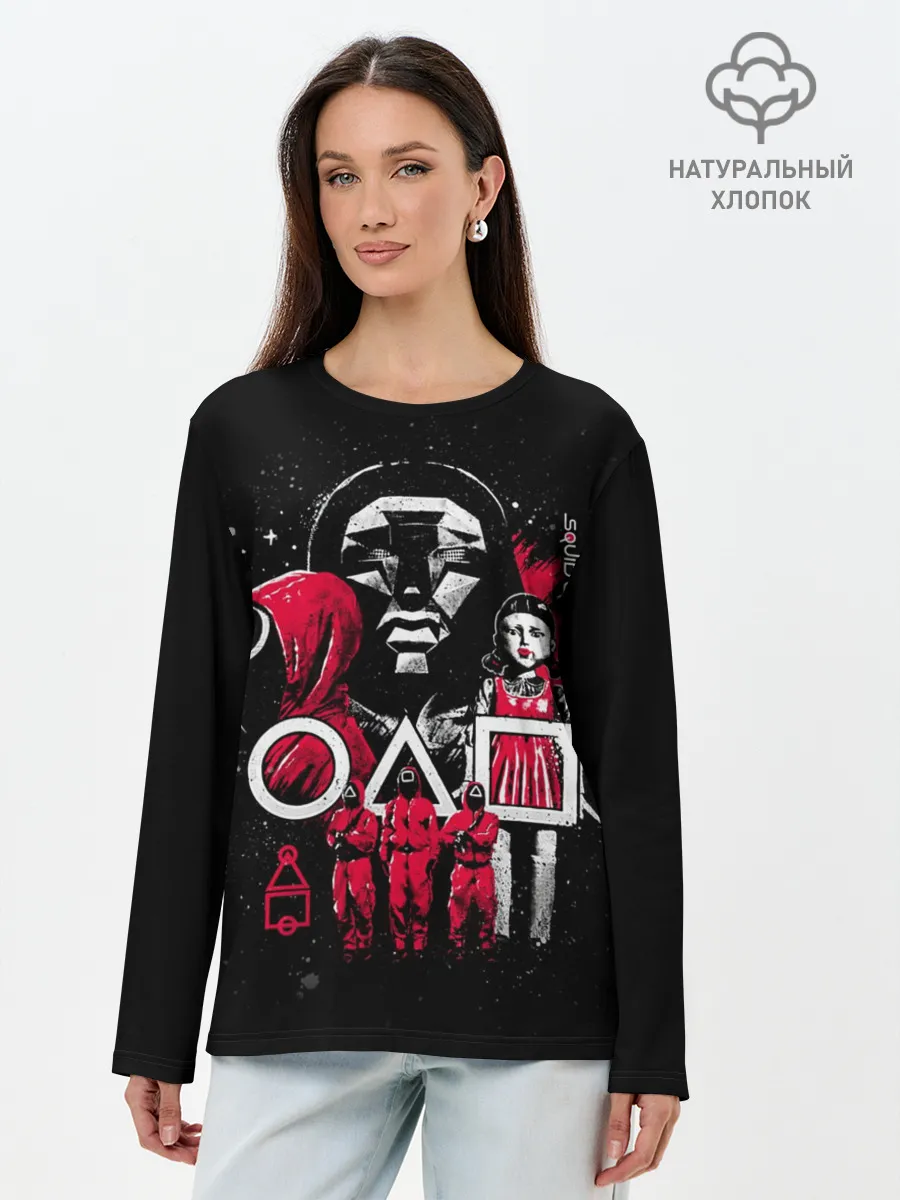 Лонгслив женский. Хлопок / Игра в кальмара