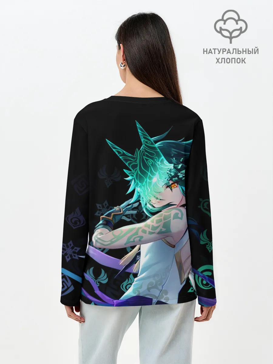 Лонгслив женский. Хлопок / Genshin Impact: Сяо