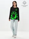 Лонгслив женский. Хлопок / SKODA GREEN LOGO BLACK STYLE