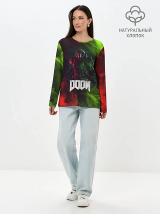 Лонгслив женский. Хлопок / Doomguy | Doom